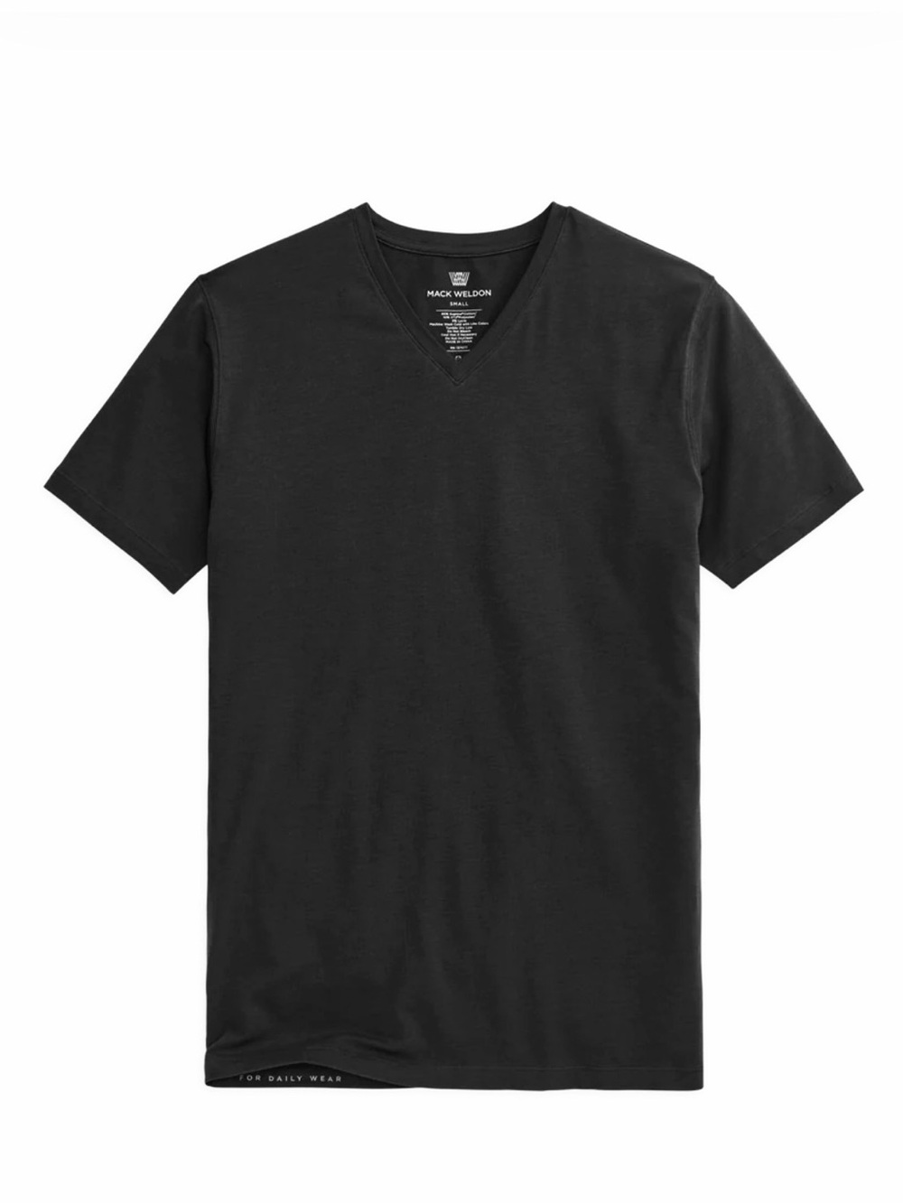 Mack Weldon Silver V-Neck Short Sleeve Tee, True Black